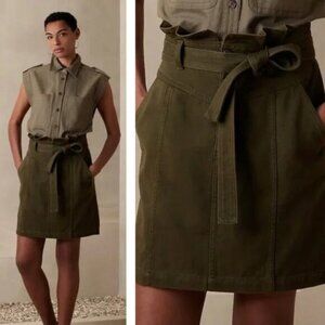NWT BANANA REPUBLIC Twill Mini Skirt Size 10 Waimea Olive